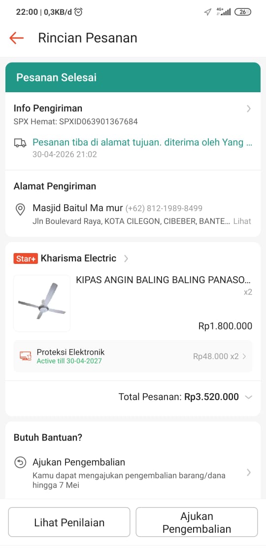 Kipas Angin Baling - Baling Panasonic